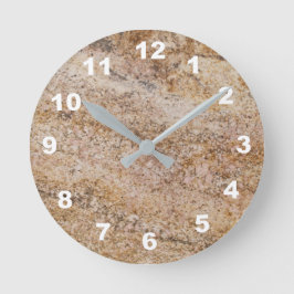 12 Nummern zur Auswahl - Marmoruhr mit Brn-Tan Runde Wanduhr