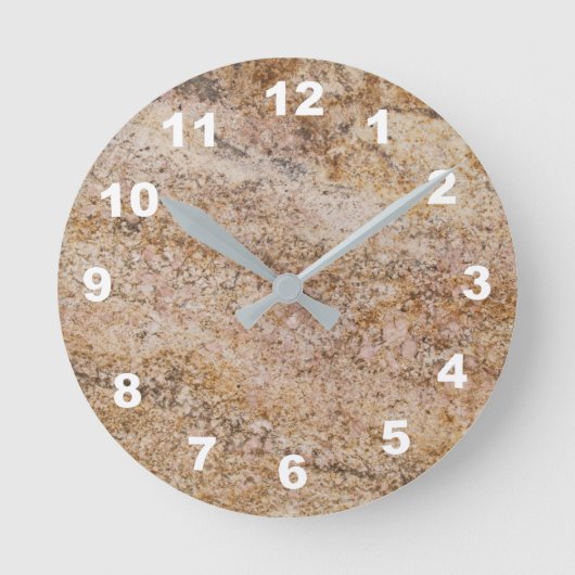 12 Nummern zur Auswahl - Marmoruhr mit Brn-Tan Runde Wanduhr (Vorderseite)