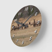 12 Nummernauswahl —Elche Herde—Uhr Runde Wanduhr (Winkel)