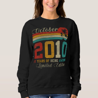 12. Oktober Vintag 2010 12. Geburtstag Sweatshirt