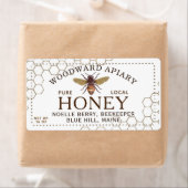 12 oz Hexagon Honey Label mit Honigbiene (Insitu)