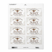 12 oz Hexagon Honey Label mit Honigbiene (Vorne)