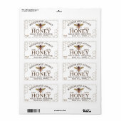 12 oz Hexagon Honey Label mit Honigbienenwabenrübe (Vorne)