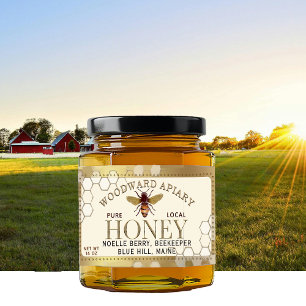12 oz Hexagon Honey mit Goldgrenze für Bienenwaben