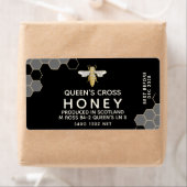 12 oz Honey Hex Jar Label Honigwaben & Queen bee (Insitu)