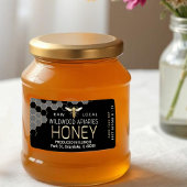 12 oz Honey Hex Jar Label Queen Bee Honeycomb Adressaufkleber