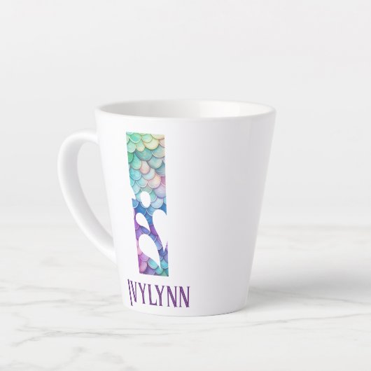 12 oz Mit Monogramm Meerjungfrau gestylt Milchtasse (Linke Ecke)