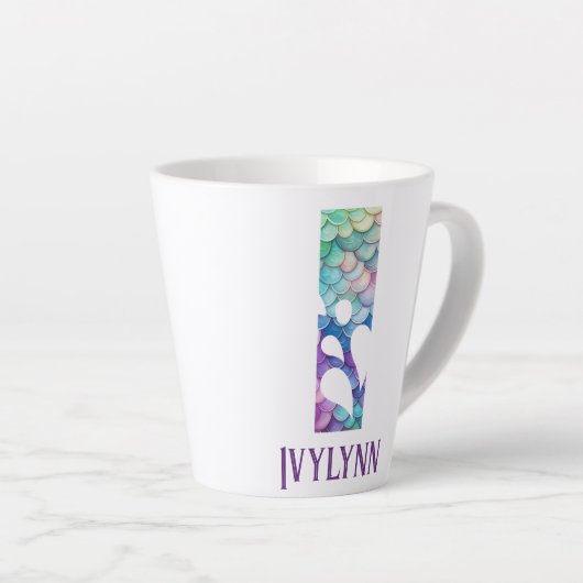 12 oz Mit Monogramm Meerjungfrau gestylt Milchtasse (Rechte Ecke)