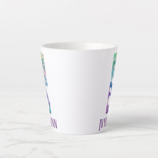 12 oz Mit Monogramm Meerjungfrau gestylt Milchtasse (Vorderseite)