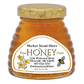 12 oz Skep-Form Honey-Etikett Transparent oder wei Aufkleber