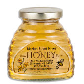 12 oz Skep-Form Honey-Etikett Transparent oder wei Aufkleber