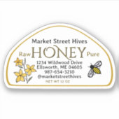 12 oz Skep-Form Honey-Etikett Transparent oder wei Aufkleber (Vorderseite)