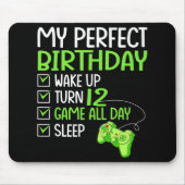 12. Perfect Birthday Boys Gaming 12 Jahre alt Gif Mousepad (Vorne)
