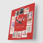 12 Personalisierte FotoCollage Quadratische Wanduhr (Winkel)