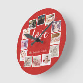 12 Personalisierte FotoCollage Runde Wanduhr (Winkel)