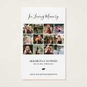 12 Photo Collage Funeral Memorial Prayer Cards (Vorderseite)