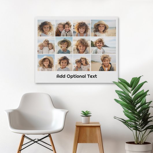 12 Photo Grid Collage - White - Mod Type Black Leinwanddruck