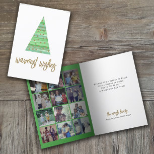 12 Photo - Warmest Wishes Christmas Tree Ornaments Feiertagskarte