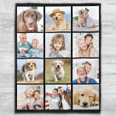12 Picture Family Friends Pets Collage Fleecedecke