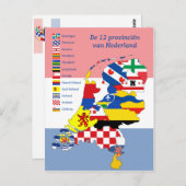 12 Provinzen der Niederlande Postkarte (Vorne/Hinten)