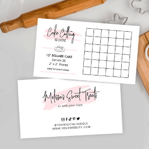 12" Quadrat Cake Cutting Guide 2x2 Event Servings Begleitkarte
