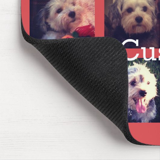 12 quadratische Collage mit Cayenne Hintergrund Mousepad (Ecke)