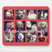 12 quadratische Collage mit Cayenne Hintergrund Mousepad (Vorne)