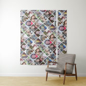 12 quadratisches Fotomaterial mit Text - weiß Wandteppich (Beispiel)