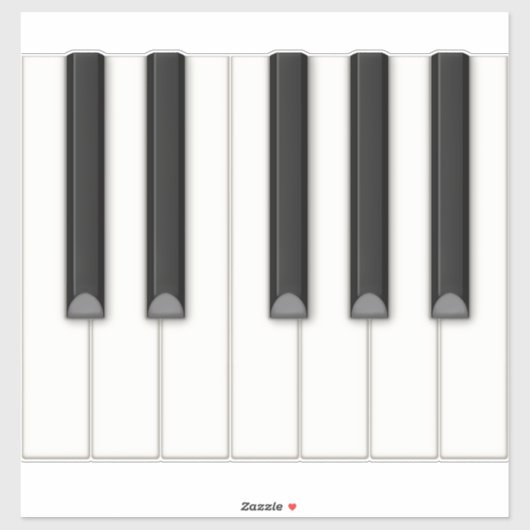 12 realistische Piano Keys Tilable Keyboard Mural Aufkleber (Blatt)