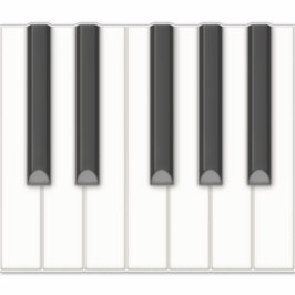 12 realistische Piano Keys Tilable Keyboard Mural Aufkleber