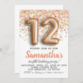 12. Rose Goldener Geburtstag Einladung (Vorne/Hinten)