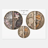 12" Runde Farm Rustic Kuh Kalb Fuchs Strauß Land Geschenkpapier Set (Vorderseite 3)