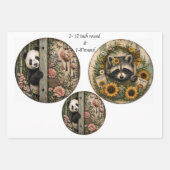 12" Runde Safari Leopard Giraffe Panda Faultier St Geschenkpapier Set (Vorderseite 2)