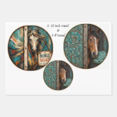 12" Runde Tier Western Rustikale Wildtierdesigns Geschenkpapier Set (Vorderseite 3)