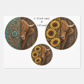 12" Runde Tier Western Rustikale Wildtierdesigns Geschenkpapier Set (Vorderseite 2)