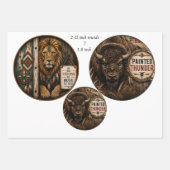12" Runde Tier Western Rustikale Wildtierdesigns Geschenkpapier Set (Vorderseite)