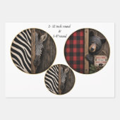 12" Runden Tier-Zitate Zebra Bär Giraffe Fuchs Geschenkpapier Set (Vorderseite)