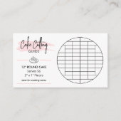 12" runder Kuchen schneiden Diagramm 2x1" Portione Begleitkarte (Vorderseite)
