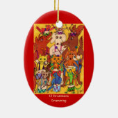 12 Schlagzeuger-Trommeln Keramikornament (Hinten)