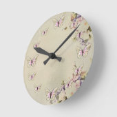 12 Schmetterlinge Runde Wanduhr (Winkel)