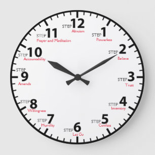 12 Schritt 12 Erholung Sobriety Sober Clean Große Wanduhr