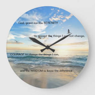 12 Schritt 12 Schritte Strand Serenity-Gebet Große Wanduhr