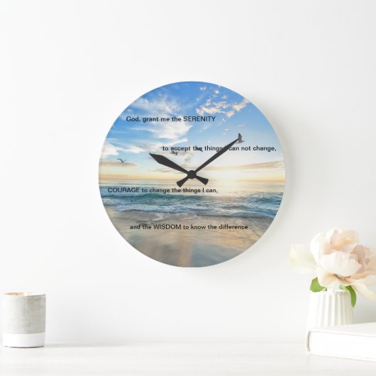 12 Schritt 12 Steps Beach Serenity Gebet Große Wanduhr (Zuhause)