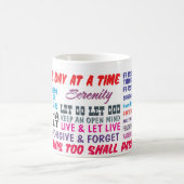 12 Schritt-Erholungsslogans Kaffeetasse (Mittel)