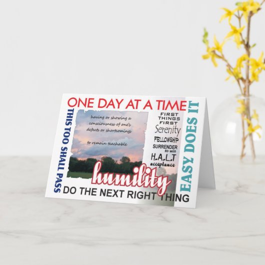 12 Schritt-Erholungsslogans Karte (Gelbe Blume)