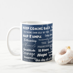 12 Schritt Erholungsworte & Slogans Kaffeetasse