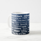 12 Schritt Erholungsworte & Slogans Kaffeetasse (Vorderseite Links)
