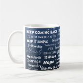 12 Schritt Erholungsworte & Slogans Kaffeetasse (Links)