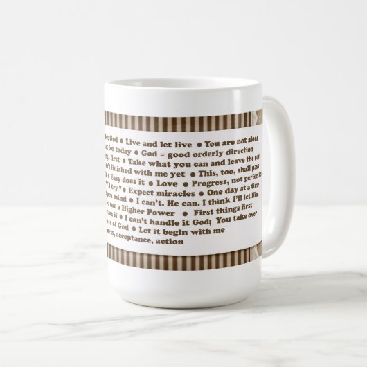 12 Schritt-Slogan-Tasse Kaffeetasse (VorderseiteRechts)