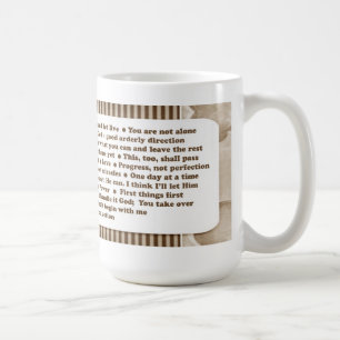 12 Schritt-Slogan-Tasse Kaffeetasse